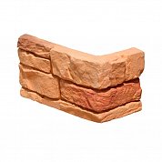  Облицовочный камень "Скалистый грот" (оранжево-красный) угловой&nbsp;&nbsp;52782, м.п.